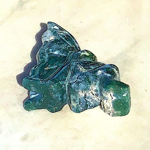 MOSS AGATE DRUZY FAIRY CRYSTAL NATURAL QUARTZ GEMSTONE NEW HEALING STONE 3 1/4IN - Picture 8 of 12